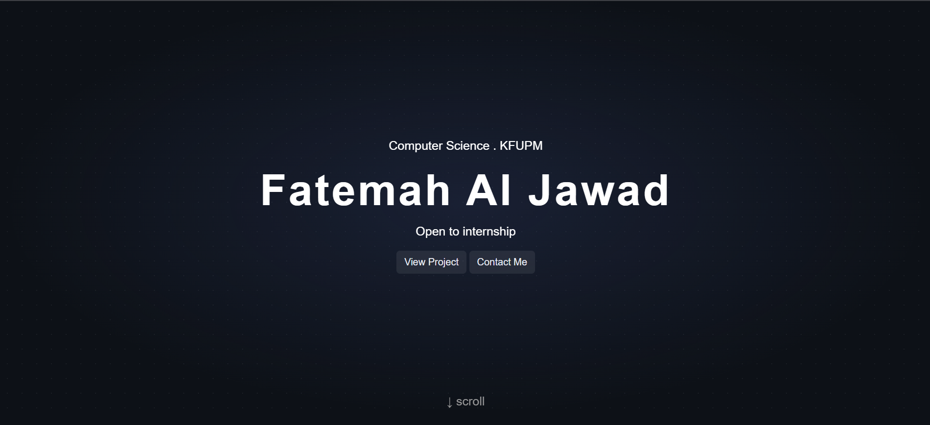 Portfolio Website Header